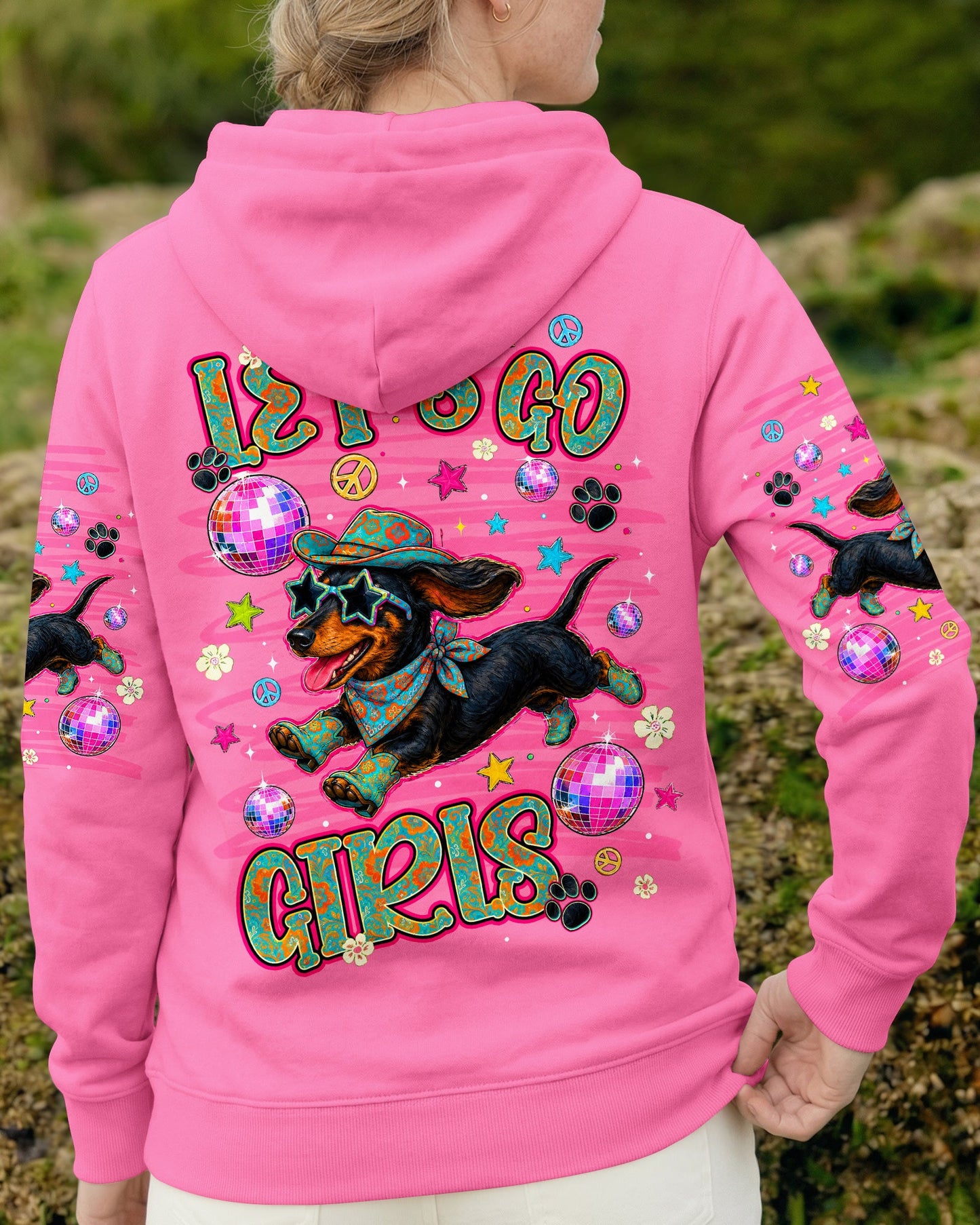 LET'S GO GIRLS DACHSHUND DOG ALL OVER PRINT - TLNT1906262