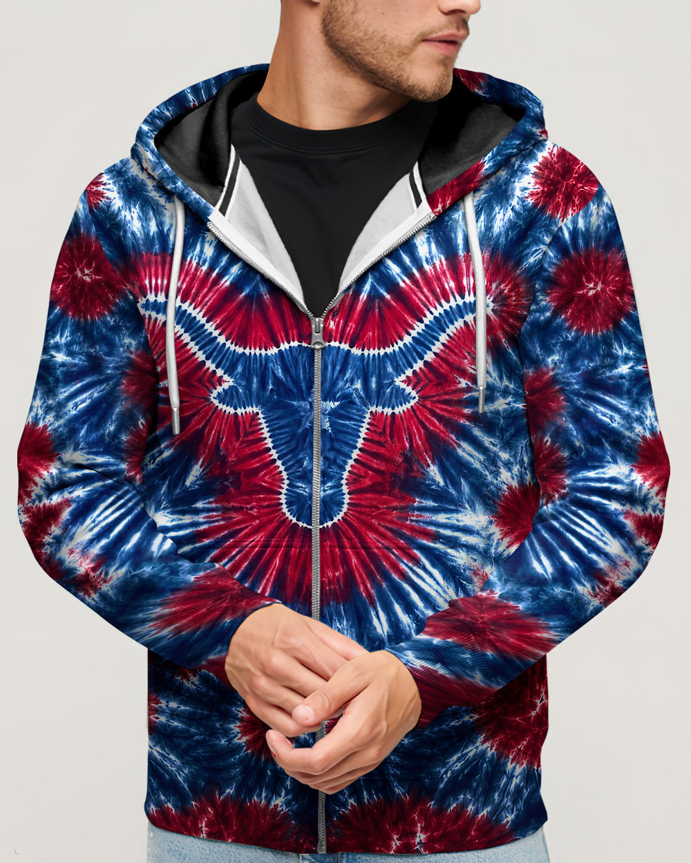 LONGHORN TEXAS STATE RED WHITE & BLUE SWIRL ALL OVER PRINT - TLNT1206261