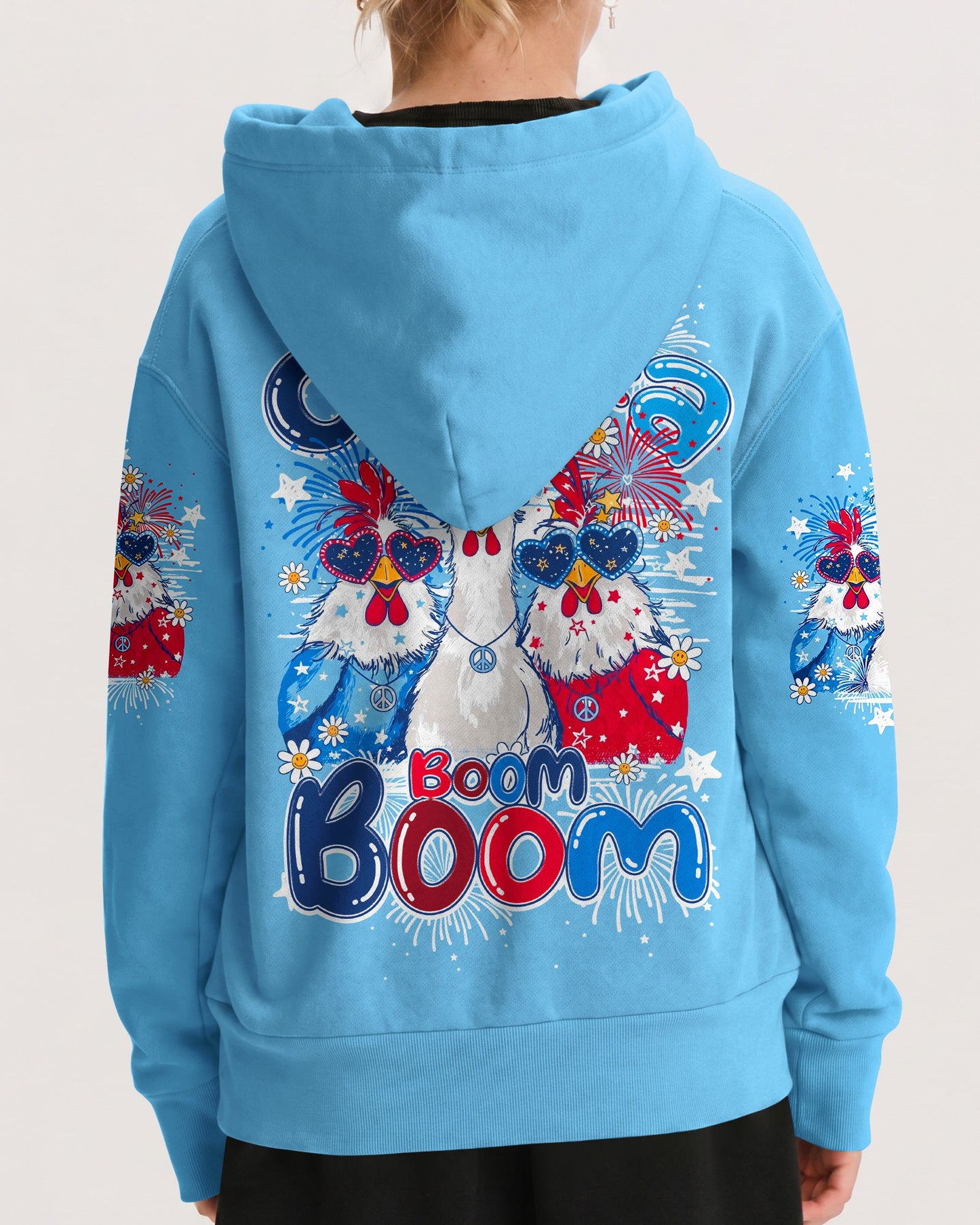 CHICKA BOOM BOOM HIPPIE CHICKEN KIDS ALL OVER PRINT - TY0406262