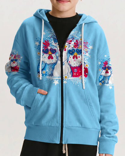 CHICKA BOOM BOOM HIPPIE CHICKEN KIDS ALL OVER PRINT - TY0406262
