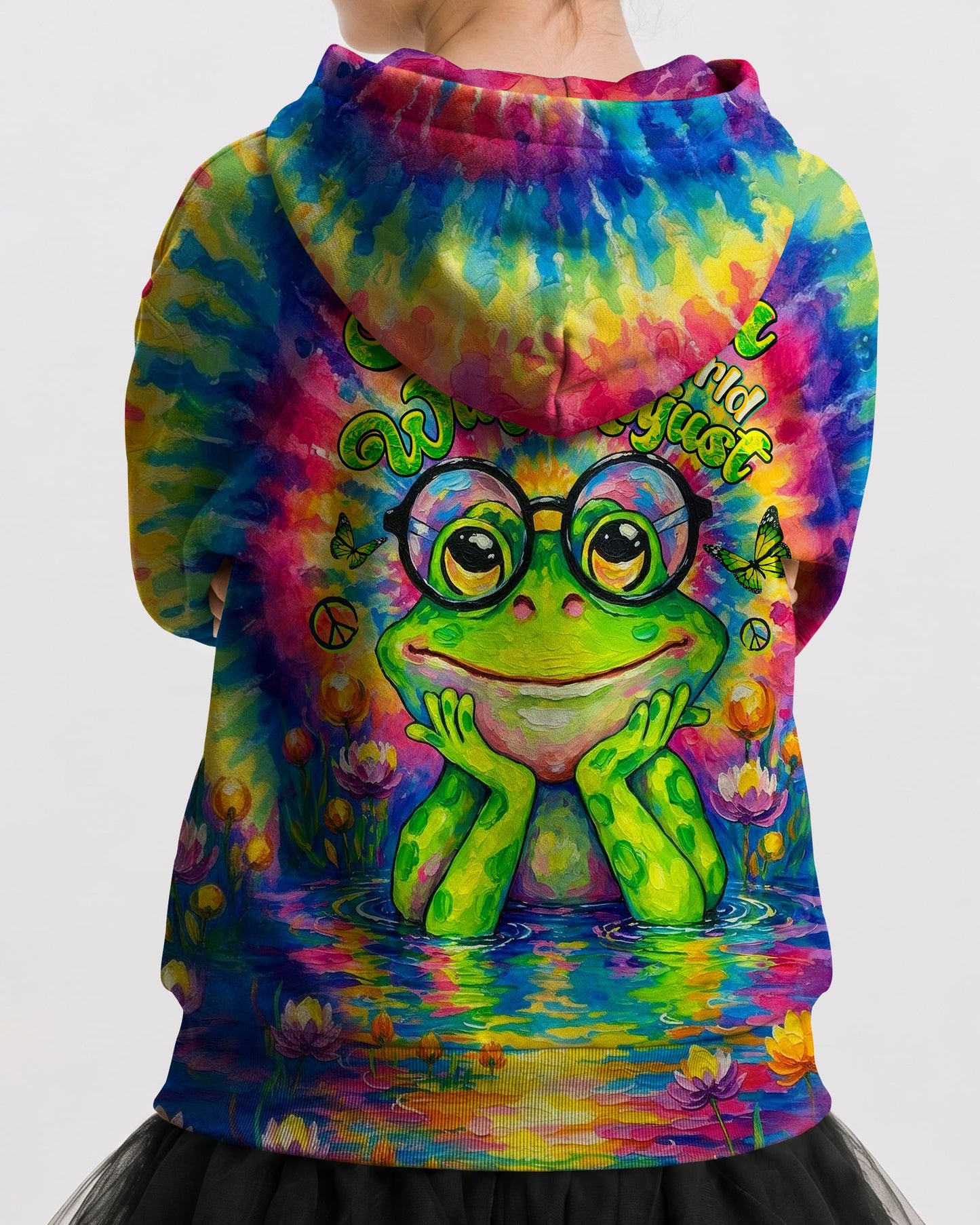 BE YOU THE WORLD WILL ADJUST FROG KIDS ALL OVER PRINT  - TLTW1106261