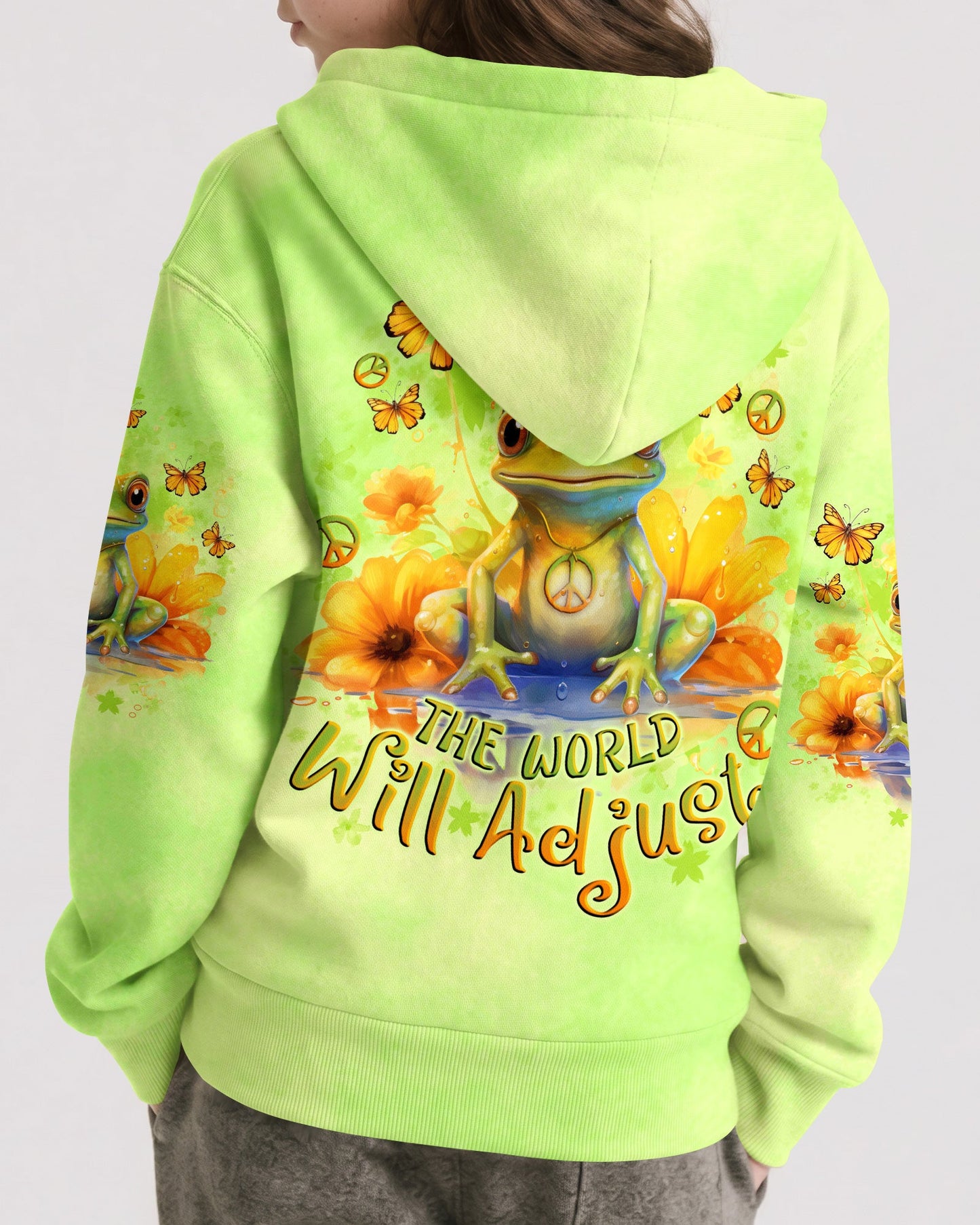 BE YOU THE WORLD WILL ADJUST FROG KIDS ALL OVER PRINT - TLNO1512233