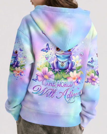 BE YOU THE WORLD WILL ADJUST FROG KIDS ALL OVER PRINT - YHDU1812237