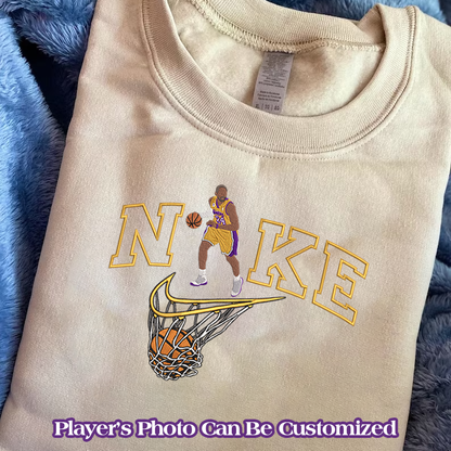 Personalized Embroidered Basketball Player Hoodie Sweatshirt T-Shirt