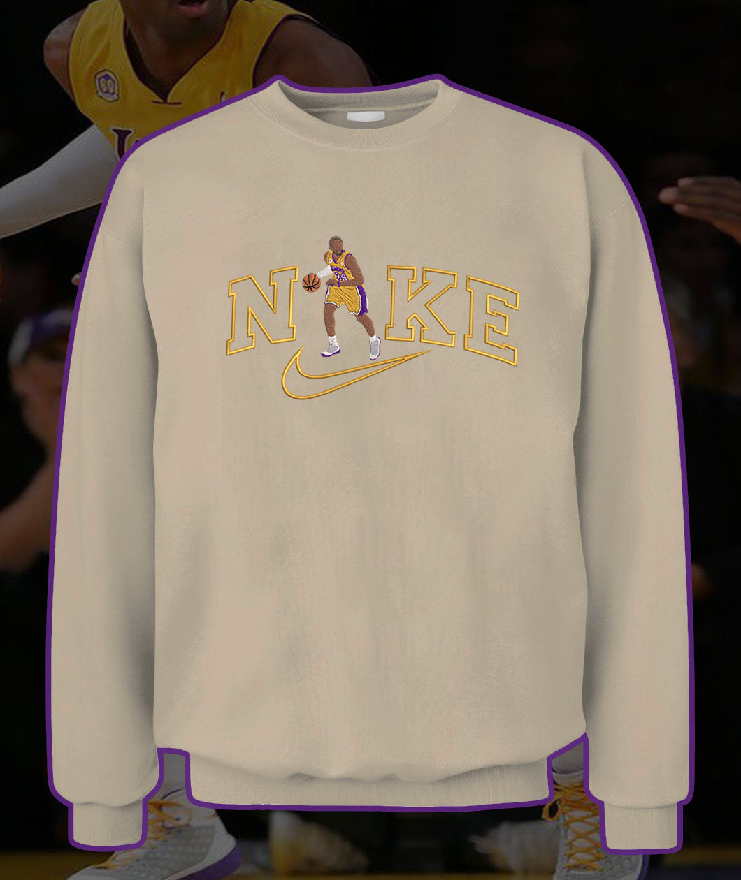 Personalized Embroidered Basketball Player Hoodie Sweatshirt T-Shirt