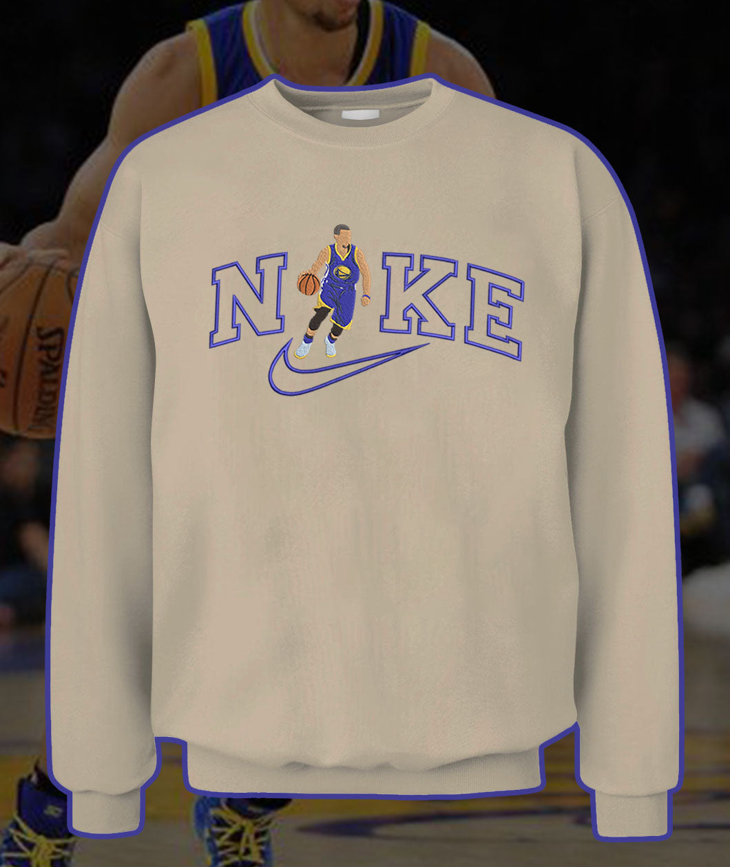 Personalized Embroidered Basketball Player Hoodie Sweatshirt T-Shirt