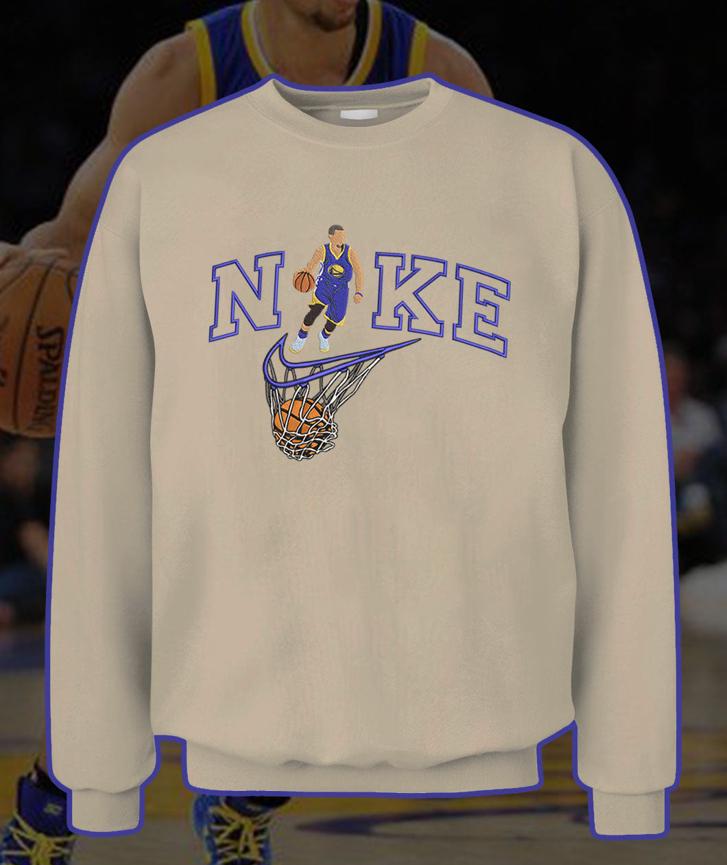 Personalized Embroidered Basketball Player Hoodie Sweatshirt T-Shirt