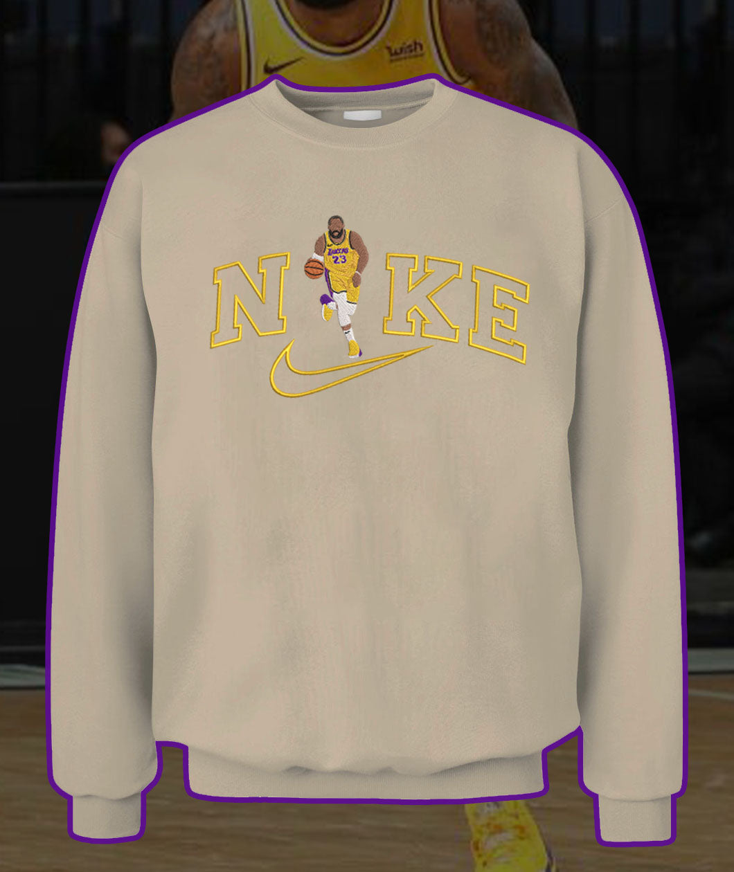 Personalized Embroidered Basketball Player Hoodie Sweatshirt T-Shirt