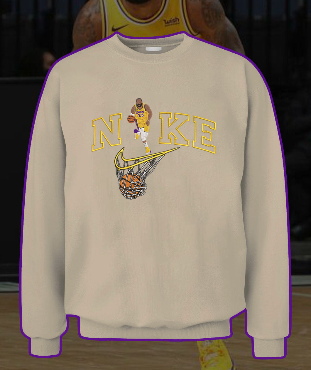 Personalized Embroidered Basketball Player Hoodie Sweatshirt T-Shirt