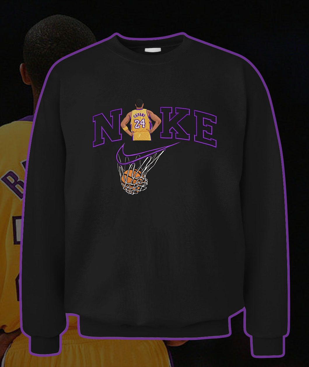 Personalized Embroidered Basketball Player Hoodie Sweatshirt T-Shirt