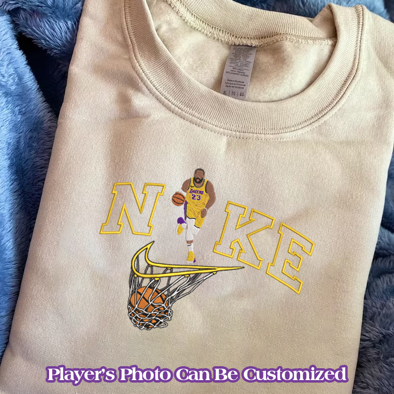 Personalized Embroidered Basketball Player Hoodie Sweatshirt T-Shirt