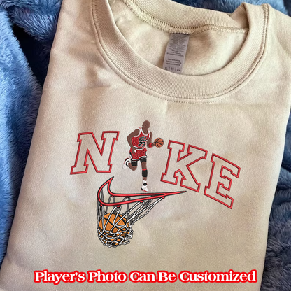 Personalized Embroidered Basketball Player Hoodie Sweatshirt T-Shirt