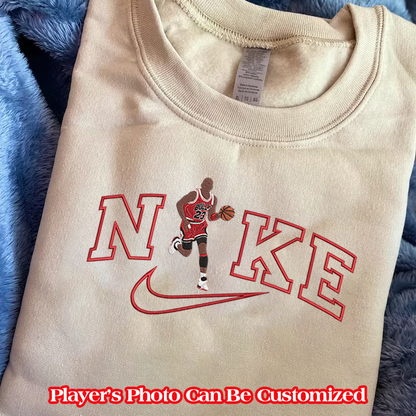 Personalized Embroidered Basketball Player Hoodie Sweatshirt T-Shirt