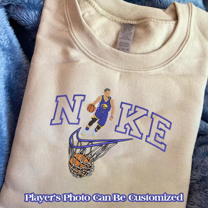 Personalized Embroidered Basketball Player Hoodie Sweatshirt T-Shirt