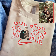 Load image into Gallery viewer, Valentine Personalized Embroidered Couple Heart NKE Hoodie Sweatshirt T-Shirt
