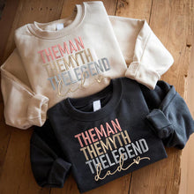 Load image into Gallery viewer, Father&#39;s Day Personalized Embroidered The Man The Myth The Legend Hoodie Sweatshirt T-Shirt
