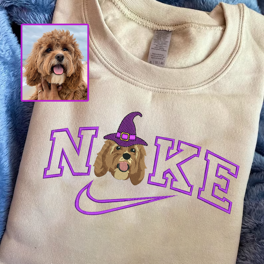 Halloween Personalized Embroidered Pet Dog Cat Witch Hoodie Sweatshirt T-Shirt