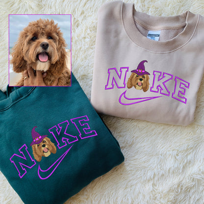 Halloween Personalized Embroidered Pet Dog Cat Witch Hoodie Sweatshirt T-Shirt