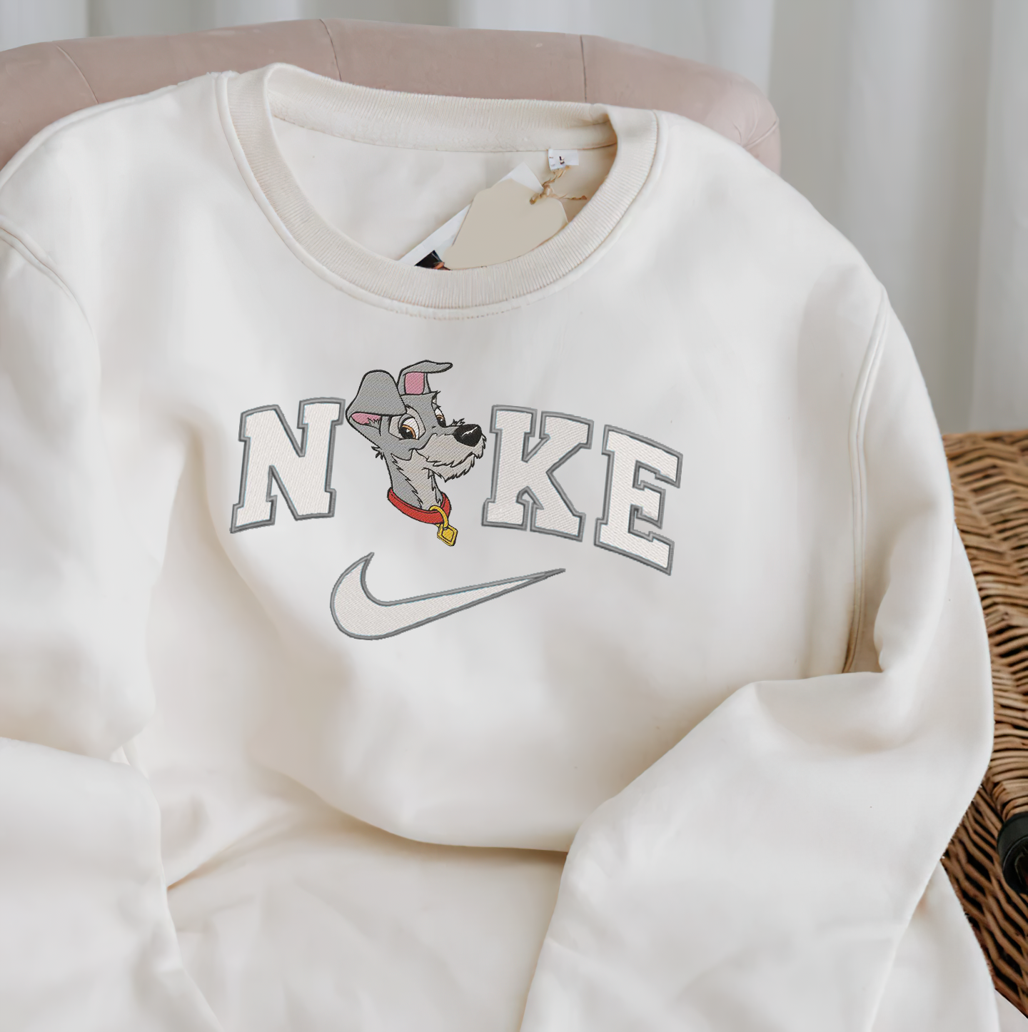 Personalized Embroidered Lady And The Tramp Hoodie Sweatshirt T-Shirt