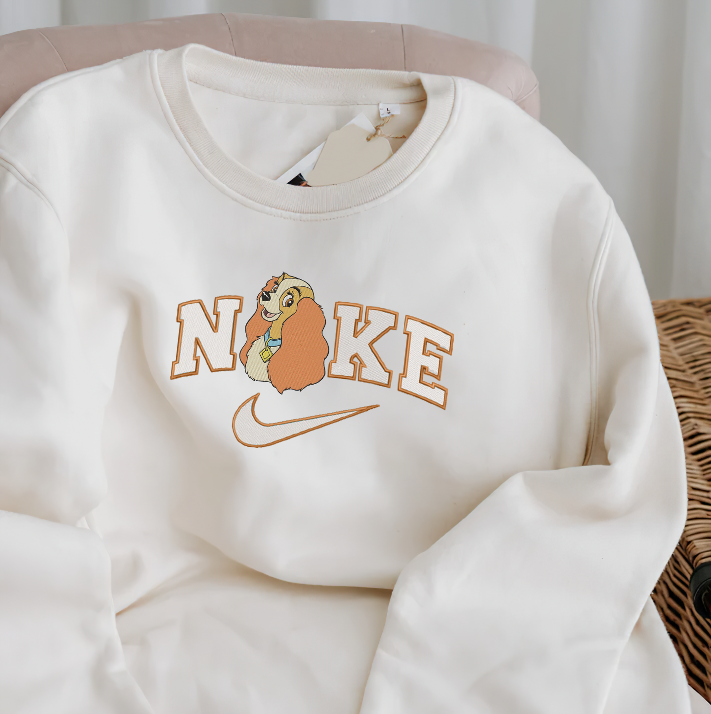 Personalized Embroidered Lady And The Tramp Hoodie Sweatshirt T-Shirt