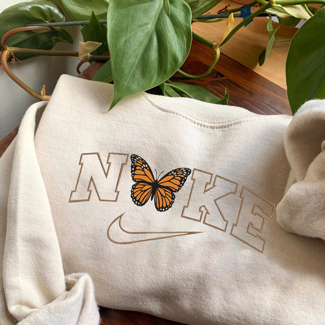 Personalized Embroidered Butterfly Hoodie Sweatshirt T-Shirt