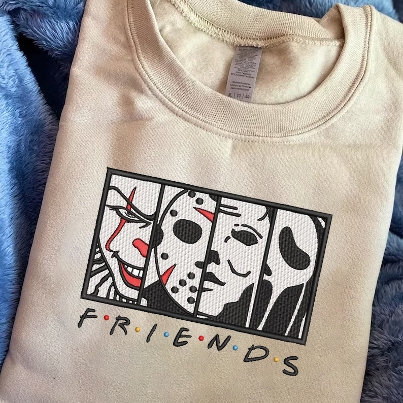 Halloween Friend Embroidered Hoodie Sweatshirt T-Shirt