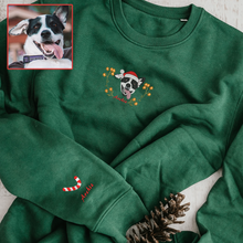 Load image into Gallery viewer, Personalized Embroidered Floral Christmas Pet Dog Cat Hoodie Sweatshirt T-Shirt
