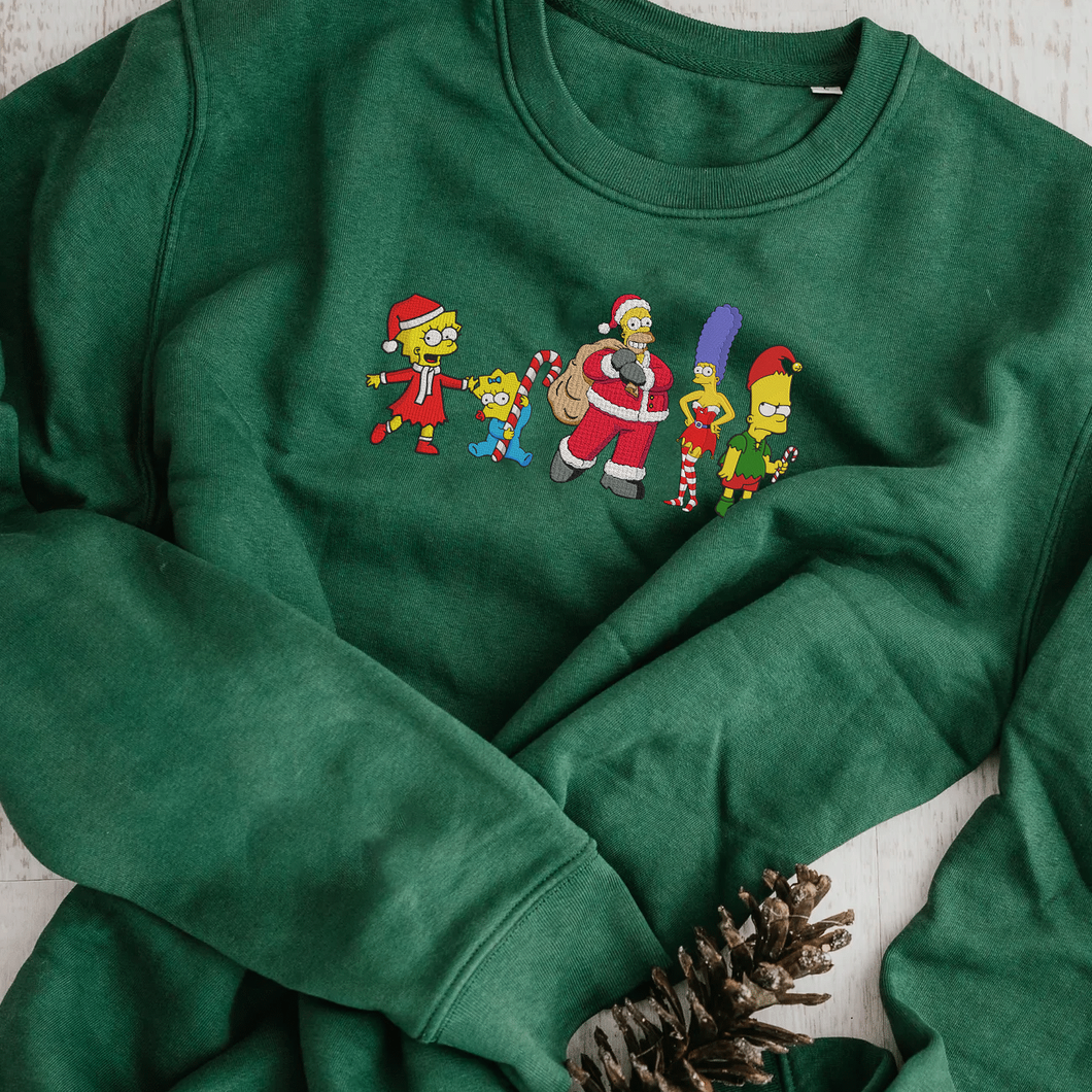 Personalized Embroidered Christmas The Simpsons Hoodie Sweatshirt T-Shirt