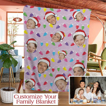 Load image into Gallery viewer, Personalized Family Photo Christmas Light Soft Blanket
