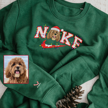 Load image into Gallery viewer, Personalized Embroidered Christmas Snow Pet Dog Cat Light Hoodie Sweatshirt T-Shirt
