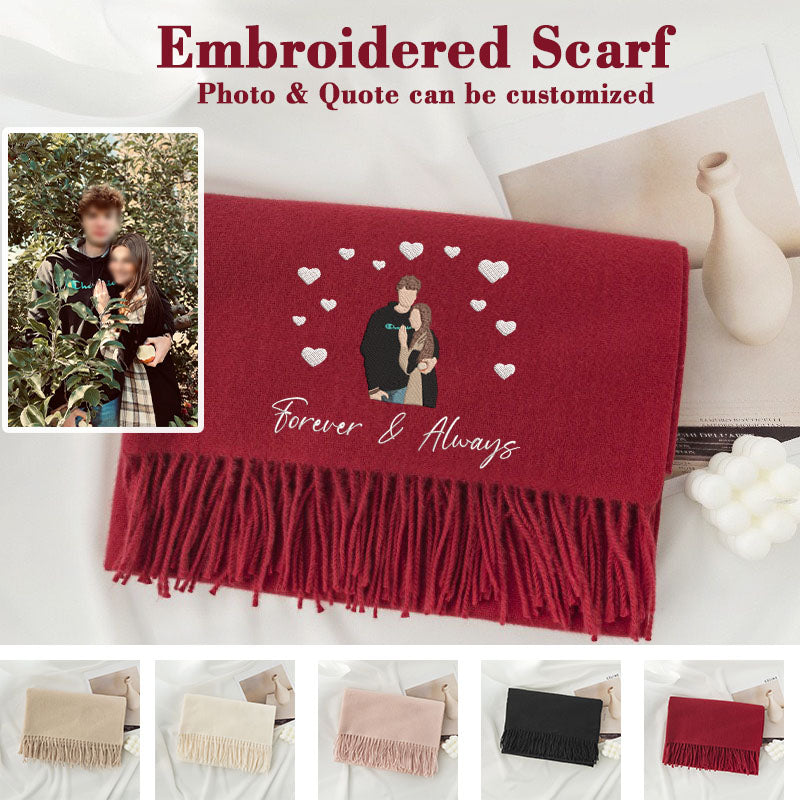 Personalized Embroidered Couple Scarf