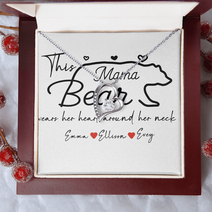 Personalized Mama Bear Forever Love Necklace