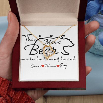 Personalized Mama Bear Forever Love Necklace