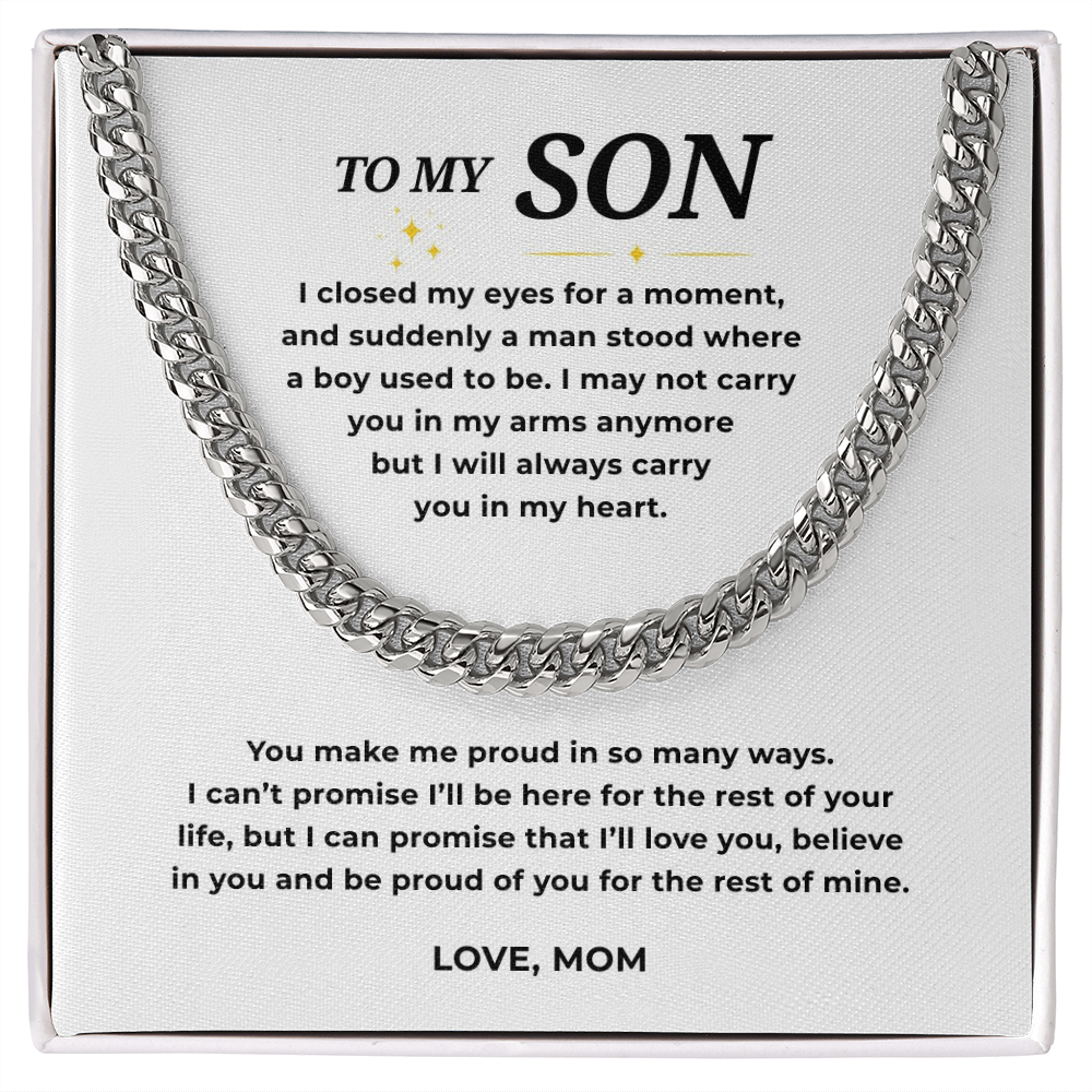 To My Son Cuban Link Chain