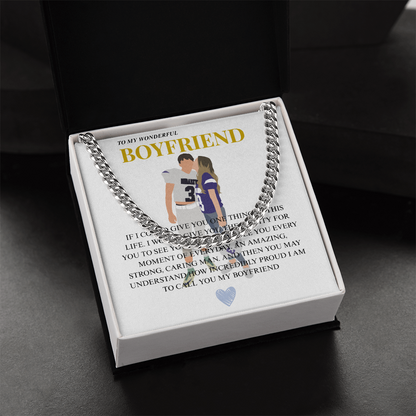 Personalized To My Boyfriend Cuban Link Chain