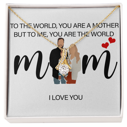 Personalized Mom I Love You Alluring Beauty Necklace