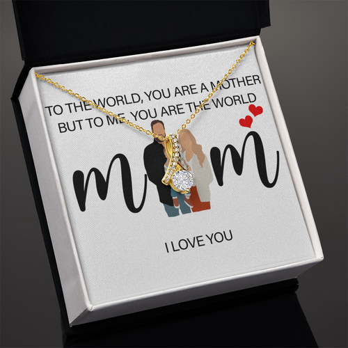 Personalized Mom I Love You Alluring Beauty Necklace
