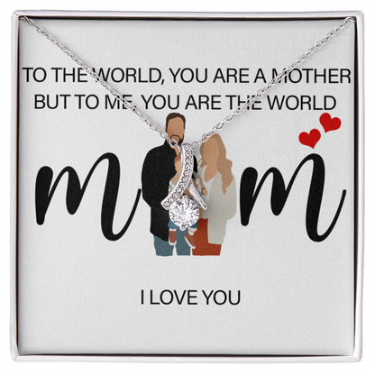 Personalized Mom I Love You Alluring Beauty Necklace