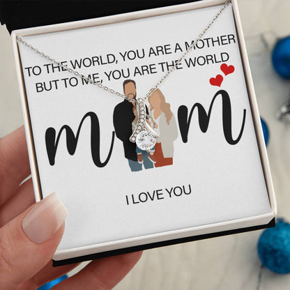 Personalized Mom I Love You Alluring Beauty Necklace