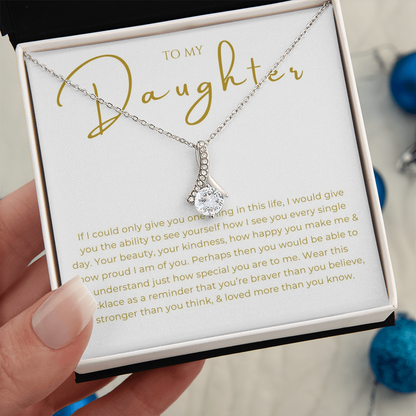To My Daughter Interlocking Hearts Necklace