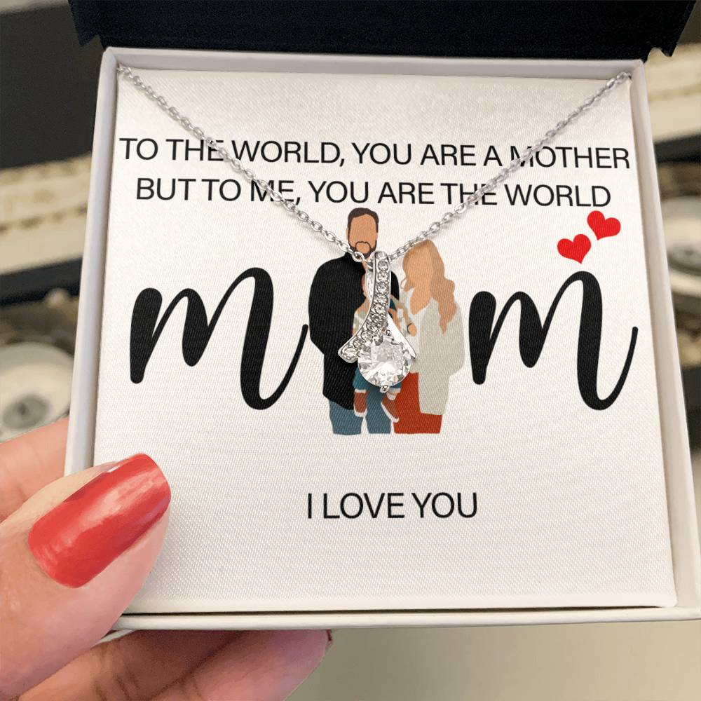 Personalized Mom I Love You Alluring Beauty Necklace