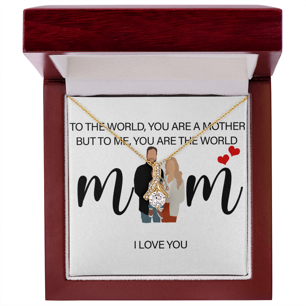 Personalized Mom I Love You Alluring Beauty Necklace