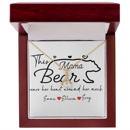 Personalized Mama Bear Alluring Beauty Necklace