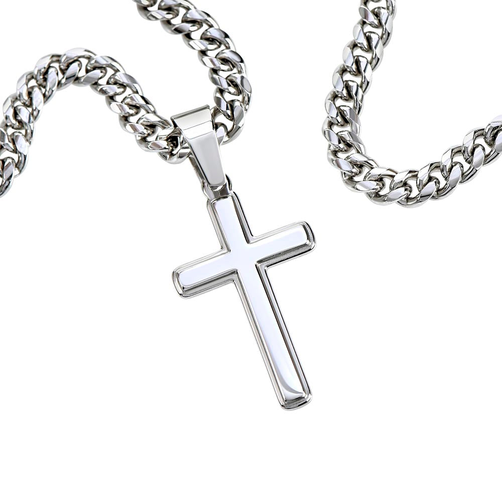 Personalized To My Special One Cuban Link Chain with Engraved Artisan Cross