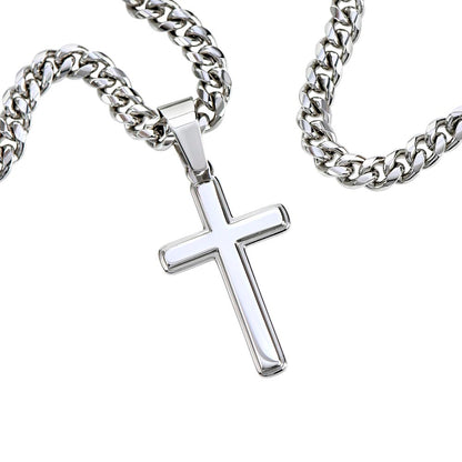Personalized To My Special One Cuban Link Chain with Engraved Artisan Cross