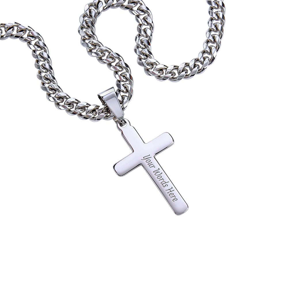 Personalized To My Special One Cuban Link Chain with Engraved Artisan Cross