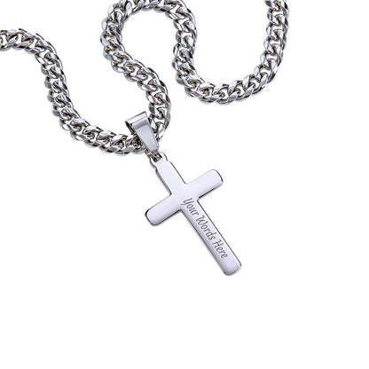 Personalized To My Special One Cuban Link Chain with Engraved Artisan Cross