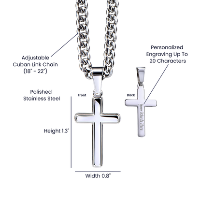 Personalized To My Special One Cuban Link Chain with Engraved Artisan Cross
