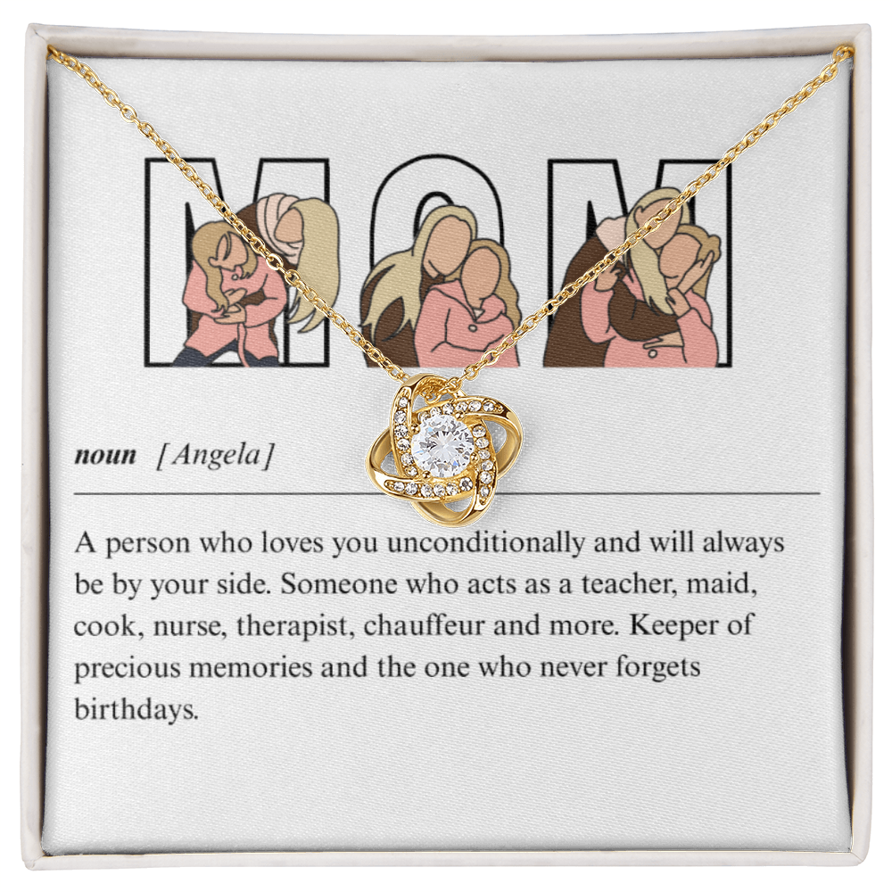 Personalized Mom Love Knot Necklace