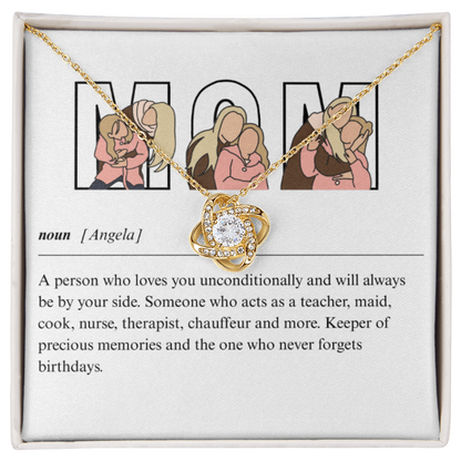 Personalized Mom Love Knot Necklace